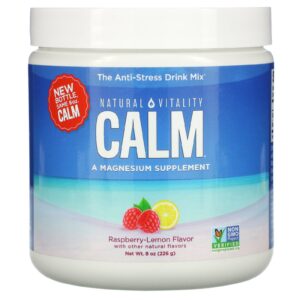 Natural Vitality Calm w/Calcium Raspberry-Lemon Magnesium Powder 8oz Jar