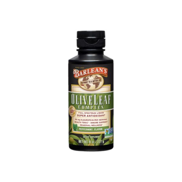 Barlean S Peppermint Olive Leaf Complex Supplement with 95 mg Oleuropein