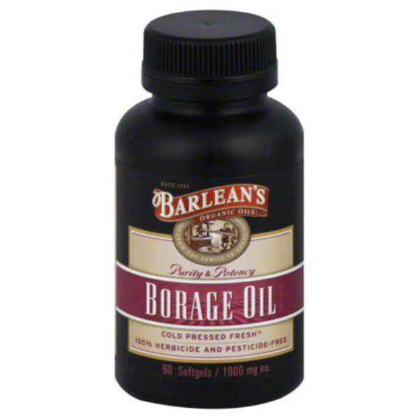 Barlean's Borage Oil Softgels with Pure Gamma-Linolenic Acid (GLA) - 1,000 mg, Non-GMO, Gluten-free,