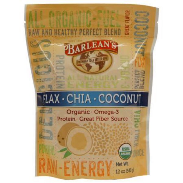 Barlean's Organic Flax-Chia-Coconut Seed Blend - Vegan, USDA Organic, Non-GMO