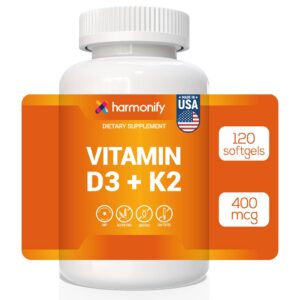 Vitamin D3 K2 400 mcg | 120 Softgels | Bone & Heart Support